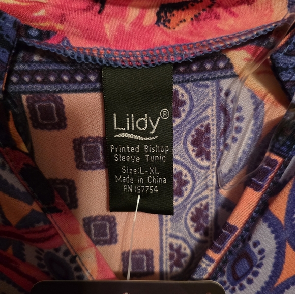 Lildy Women's Colorful 3/4 Length Sleeve Tunic Top Size XL NWT - Picture 4 of 9